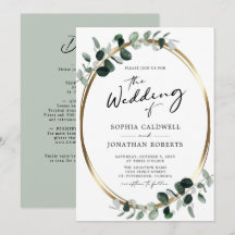 Eucalipto Caligrafía Todo en Uno Código QR Boda