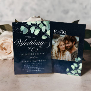 Invitación Eucalipto caprichoso bajo el Boda fotográfico de l