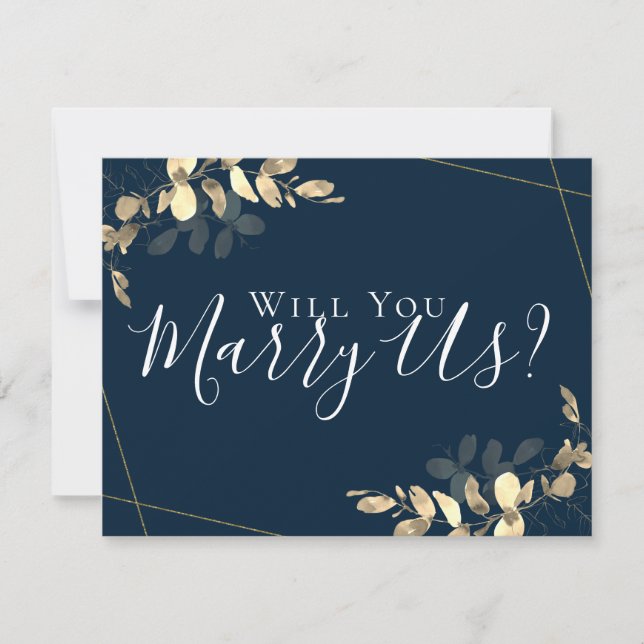 Invitación Eucalipto Cásate Con Nosotros ¿Serás Nuestro Ofici (Anverso)