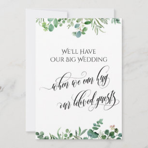 Invitación Eucalipto Cuando Podemos Abrazarte Boda Pospuesto