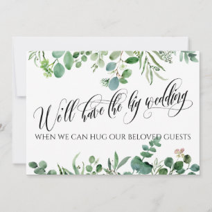 Invitación Eucalipto Cuando Podemos Abrazarte Boda Pospuesto