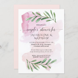 Invitación Eucalipto de color de agua moderno deja ducha a la