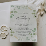 Invitación Eucalipto de Confetti de Oro 50 aniversario Boda<br><div class="desc">Esta invitación al 50 aniversario del boda de este confetti eucalyptus de oro es perfecta para un evento moderno. El diseño presenta una acuarela de color eucalipto verde con confeti dorado. Cambiar el número para celebrar cualquier hito en el aniversario.</div>