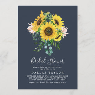Invitación Eucalipto de girasol ruso   Ducha nupcial de la Ma