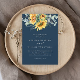 Invitación Eucalipto de Girasol Rústico Boda Elegante