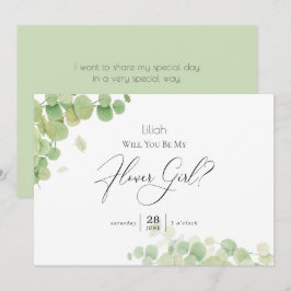 Invitación Eucalipto de primavera moderna sé mi chica flor
