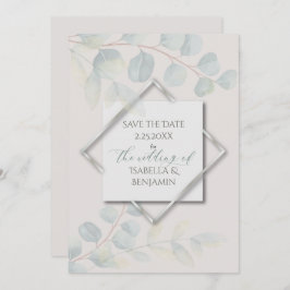 Invitación Eucalipto de sabio plateado salva la fecha