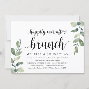 Invitación Eucalipto de Verdor, Brunch de Boda Elopement