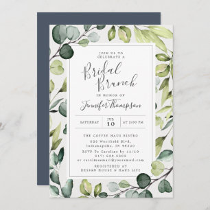 Invitación Eucalipto elegante con la ducha nupcial del verdor