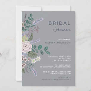Invitación Eucalipto floral Boho Verde Regadera de boda 