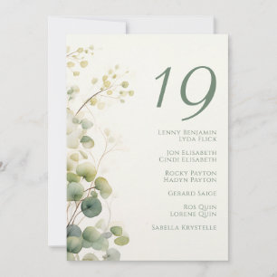 Invitación Eucalipto floral romántico Sale de la tabla de asi