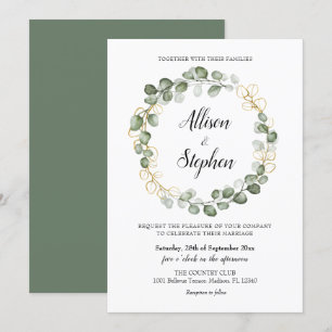 Invitación Eucalipto Foliage Wreath Boda