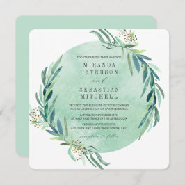 Invitación Eucalipto fresco deja Boda botánico