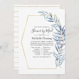 Invitación Eucalipto Geométrico Bebé o Ducha Británica por Co