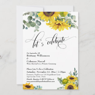 Invitación Eucalipto Girasol Recepción para Celebrar