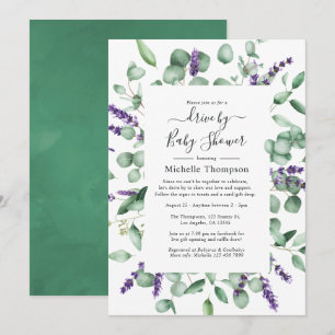 Invitación Eucalipto Lavanda Drive By Desfile Nupcial o de Be