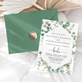 Invitación Eucalipto Minimalista geométrico Boda español