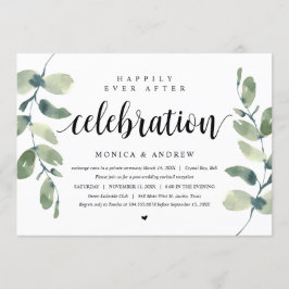 Invitación Eucalipto moderno, celebración de fuga de novios