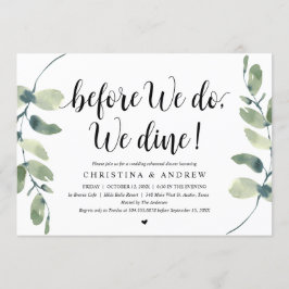 Invitación Eucalipto moderno, cena de ensayo Boda