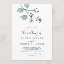 Invitación Eucalipto morado y verde Boda de