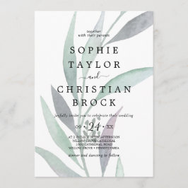 Invitación Eucalipto morado y verde Boda de follaje alterado