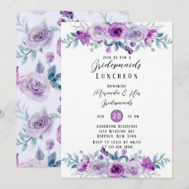 Invitación Eucalipto Pintado Púrpura Bridesmaids Almuerzo