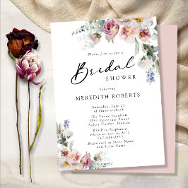 Invitación Eucalipto Romántico Floral Bouquets Ducha de novia