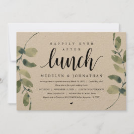 Invitación Eucalipto Rústico, Almuerzo de Boda Fugaz