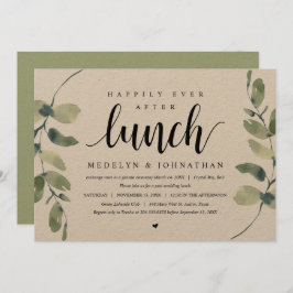 Invitación Eucalipto rústico, Boda Elopement Lunch Invittat