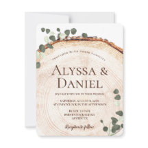 Eucalipto Rústico Botánico en Madera para Boda