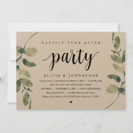 Invitación Eucalipto rústico, celebración de boda íntima I