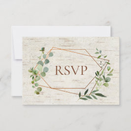 Invitación Eucalipto Rústico de Cobre Geométrico Comida de Av