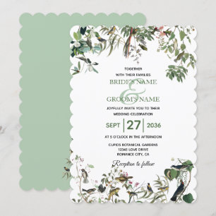 Invitación Eucalipto rústico deja Boda de vegetación vintage