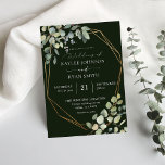 Invitación Eucalipto Rústico y Boda del marco dorado - Verde<br><div class="desc">Prepárese para su hermosa boda con sus invitaciones de bodas rusticas Eucalyptus & Gold Frame.</div>