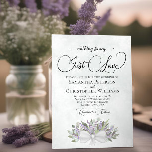Invitación Eucalipto rústico y Lavender Boda de amor justo
