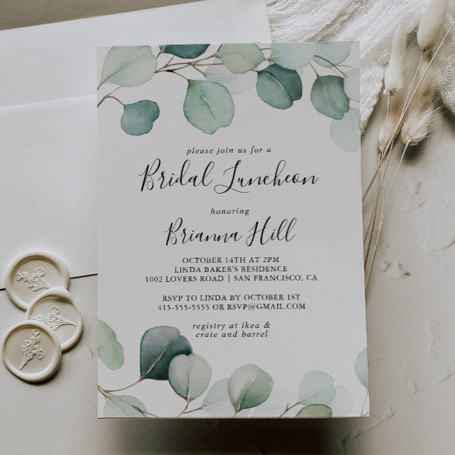 Invitación Eucalipto Verde Bridal Luncheon Bridal Shower (Subido por el creador)