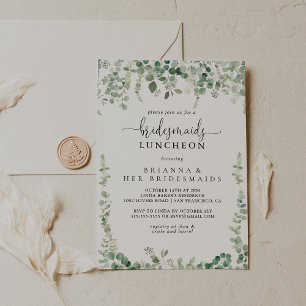 Invitación Eucalipto Verde Bridesmaids Ducha de almuerzo