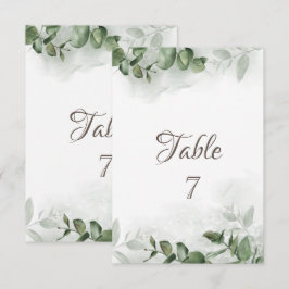 Invitación Eucalipto Verde en Acuarela Mesa  
