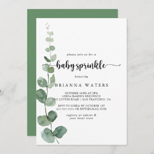 Invitación Eucalipto Verde Espolvorea