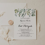 Invitación Eucalipto Verde Foliage Delight Bat Mitzvah<br><div class="desc">Esta invitación al murciélago mitzvah de eucalipto verde es perfecta para una mitzvah moderna de murciélago. El diseño presenta un eucalipto elegante de acuarela botánica,  de inspiración natural.</div>