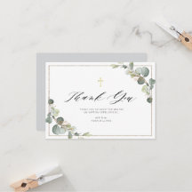 eucalipto verde marco elegante carta de agradecimi