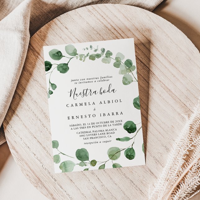 Invitación Eucalipto Verde minimalista Nuestra Boda Boda (Subido por el creador)
