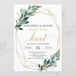 Invitación Eucalipto verde oro se comprometió boda