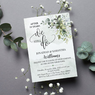 Invitación Eucalipto verde polvo acuarela todavía lo hacemos