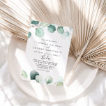 Invitación Eucalipto Verde Verano Foliage Boda español<br><div class="desc">Este verano la invitación a bodas españolas al eucalipto verde es perfecta para un boda sencillo. El diseño presenta hermosas hojas de eucaliptos verdes de color acuático pintadas a mano que inspiran el encanto natural.</div>