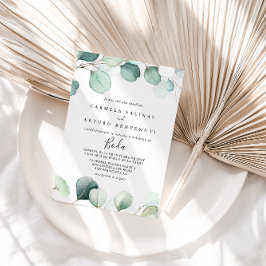 Invitación Eucalipto Verde Verano Foliage Boda español