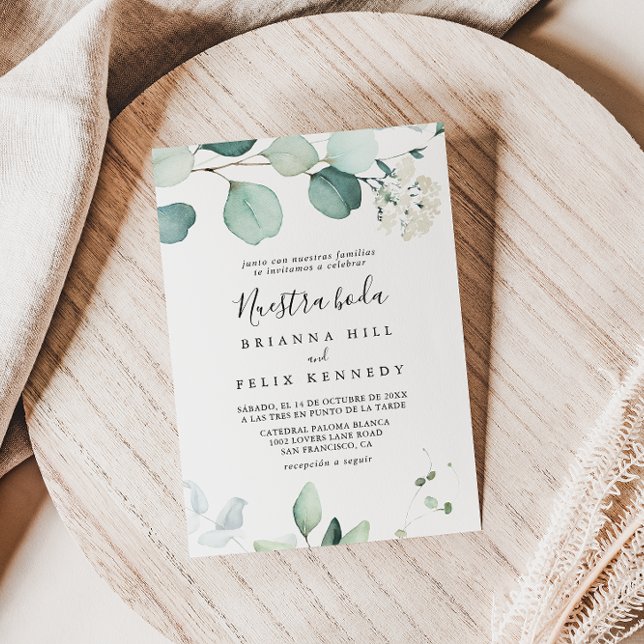 Invitación Eucalipto Verde Verano Nuestra Boda Boda (Subido por el creador)