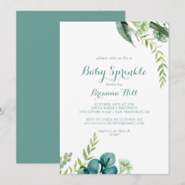 Invitación Eucalipto Verde Vintage Bebé Sprinkle