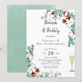 Invitación Eucalipto Verde y Bridesmaids Almuerzo I