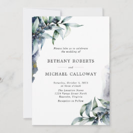 Invitación Eucalipto y Boda Berry elegantes